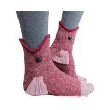 Fei Yu - Chaussettes unisexes pour enfants, chaussettes rondes fantaisie à large ouverture, motif poisson clown 3D, chaussettes mi-mollet mignonnes