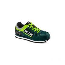 Chaussures de travail de se'curite' basses Sparco Gymkhana Seb S1P SRC N.41 en microfibre et tissu respirant Vert Fonce'/Jaune Fluo avec embout pour