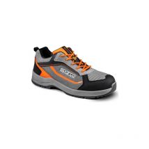 Chaussure de se'curite' basse Sparco Indy Pato ESD S1PS SR FO LG N.37 gris/orange fluo en daim avec renforts et embout en tissu ultra-respirant