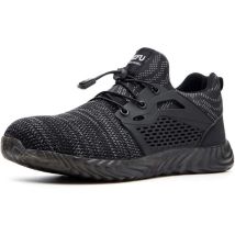 Chaussure De Securité Homme Femme Bottes Travail Chantiers Industrie Sneakers Protection Embout En Acier Basket De Sports, Eur Gris 43