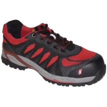 Chaussure de sécurité pro step pointure 44 noire/rouge S1P src esd en iso 20345, en 61340-4-3 textile