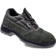 Chaussures de sécurité en croûte perforée gris foncé S1P src taille 35 cuir noir - Blackleather