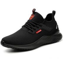 Leichte Sicherheitsschuhe, Bauschuhschutz, Stahlkappe, atmungsaktiv, rutschfest, Sicherheits-Sneaker, Arbeitsschuhe, Herren, Damen, Unisex, 42 Eu