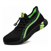 Steel Toe Safety Shoes For Men, Lightweight Work Shoes, Utility Shoes For Women, Wide Fit Safety Shoes, Saftybrand Mens uk Trainers, Green Black,