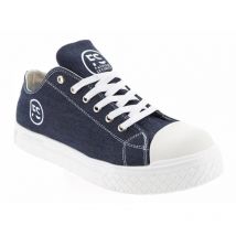 Chaussures de Sécurité Basses - Tissu Bleu Denim, Semelles Antidérapantes Blanches - Fashion Security - Confort et Style - 37