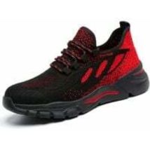 Sicherheitsschuhe Herren Damen Stahlkappe Sneakers Leichte Atmungsaktive Arbeitsschuhe Sicherheitsschuh Schutzschuhe Rot 46eu
