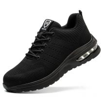 Chaussures de Securité Hommes Femmes Legere Basket de Securite Respirante Confortable Chaussure de Travail avec Embout en Acier Noir Taille 41