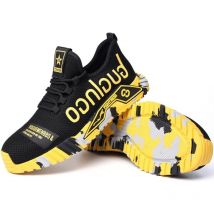 Sicherheitsschuhe Für Herren, Stahlkappen-sneaker, Leichte Arbeitsschuhe, Atmungsaktive Industrie-sneaker Für Damen, Atmungsaktive Mesh-sneaker, Gelb 