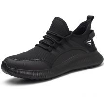 Chaussures de sécurité pour hommes et femmes, antichocs, antiperforation, respirantes et légères, chaussures de travail à embout en acier Noir Taille