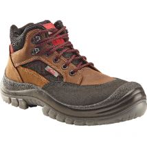Remisberg - Botte de sécurité Sherpa pointure 45 marron/rouge S3 en iso 20345 cuir nubuck