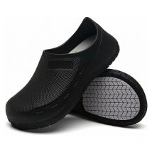 Chef Shoes for Men Non Slip Kitchen Shoes Garden Safety Work Shoes Chef Gardening Clogs Shoes Lightweight Restaurant Shoes Black 40