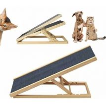 Dayplus - chelle de chien de voiture de rampe d'animal de compagnie en bois massif - Échelle de sécurité de tapis antidérapant réglable en hauteur 4