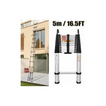 Dayplus - chelle télescopique escamotable 5m 16.5ft échelle pliante 150kg capacité de charge crochet