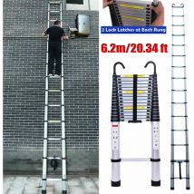 Dayplus - chelle télescopique escamotable 6.2m haute échelle pliante 150kg capacité de charge + crochet