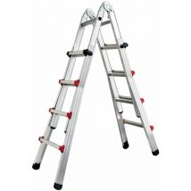 Fraschetti - chelle télescopique en aluminium avec une base étendue et des sections extensibles Max Step up Pluat telescopic 4+5 gradini