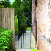 Wickes - Chelsea Bow Top Steel Gate Black - 914 x 1830 mm
