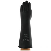 Chemical Resistant Latex Gloves Black - Size 7.5 - Ansell