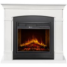 Divina Fire - Cheminée électrique au sol adams en bois blanc L107 x P24 x H95,2