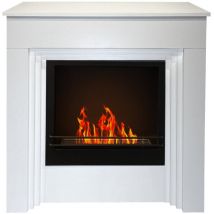 Cheminée au bioéthanol au sol BELLINI en bois blanc Made in Italy L96 x P35 x H96