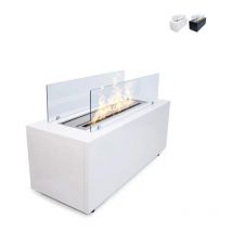 Divina Fire - Cheminée au bioéthanol intérieur/extérieur à poser 100x40x40cm Caravaggio - Blanc