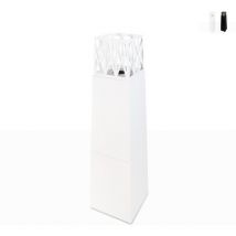 Divina Fire - Cheminée à bioéthanol extérieure sur pied design colonne Vulcano - Blanc