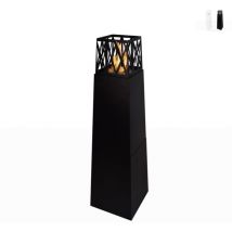 Divina Fire - Cheminée à bioéthanol extérieure sur pied design colonne Vulcano - Noir