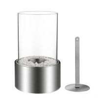 Divina Fire - Cheminée bio de table au bioéthanol marsiglia Silver D16 x H27 interne externe