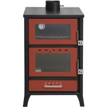 Divina Fire - Poêle à bois avec four Marika Rossa 22 Kw L50,5xp58,5xh91,5