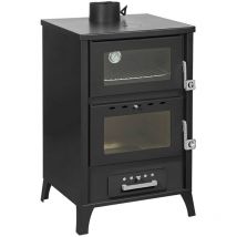 Divina Fire - Poêle à Bois Avec Four Marika Noir 22 Kw L50.5xp58.5xh91.5