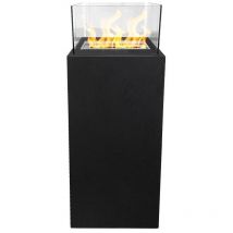Divina Fire - Cheminée au bioéthanol sur pied pour intérieur et extérieur Ischia Nero 40x40x115