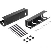 Emuca - Lot de 2 Chemin de câbles sous le bureau, Longueur 430 mm, Acier, Peint en noir
