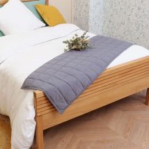 Chemin de lit matelassé jersey anthracite 50x220
