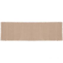 Chemin de table à franges Beige 38x140 cm