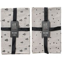 Chemin de table gris imprimés noir, 2 modèles, 32x0,5x150cm. Basics