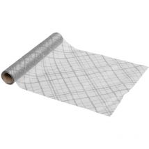 Chemin de table Organza Argent Carreaux 28 x 500 cm - Feeric Christmas