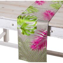 Chemin de Table Velours 180X30 Cm Venise Fluor Jungle 180X30 Cm, 100% Poly Ster