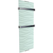 CHEMIN'ARTE – 113 – Sèche-serviette électrique ondulation 1200W – Acier, Verre trempé, IP24, 15 m²