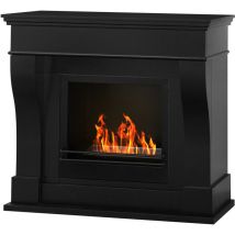 Levante - Cheminée bioéthanol au sol cheminée washington Noir L111 x P43 x H99