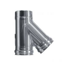 Cheminee double paroi isole raccord t 135 inox dn 130/180