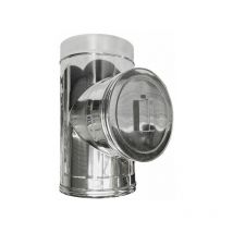 Cheminee double paroi isole element d'inspection inox dn 80/130