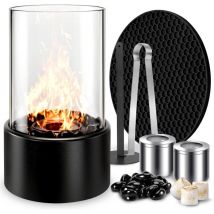 Ugreat - Cheminée au bioéthanol, cheminée de table à l'éthanol, brasero de table, cheminée de table portable, poêle d'extérieur, cadeau, ronde et
