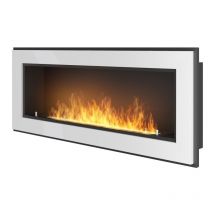 Sololed - Cheminée au bioéthanol encastrable Frame 1200 SimpleFire blanche avec verre