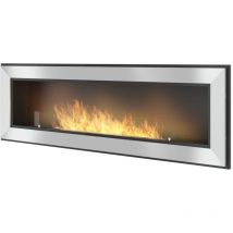 Sololed - Cheminée au bioéthanol encastrable en acier inoxydable SimpleFire Frame 1500 avec verre