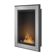 Sololed - Cheminée au bioéthanol encastrable en acier inoxydable Frame 550 SimpleFire avec verre