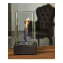 Bio-cheminée De Table Aosta Noire 0,8 Kw – 4 Vitres De Protection, Brûleur 0,4 L – Tecno Air System