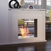 Cheminée bio-éthanol june blanc 80 cm