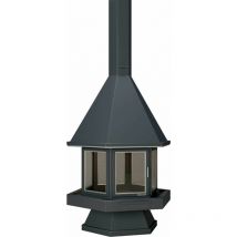 Focgrup - Cheminée centrale à foyer fermé montana 16 kW CH55PCI inox