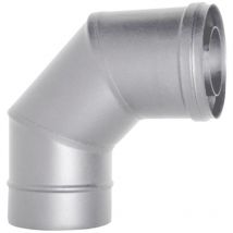 Cheminee coaxial en ACIER INOXYDABLE courbe 90 D. 80/125 INOX CE Poele a pellets Fabrique en Italie