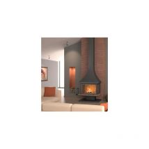 Focgrup - Cheminée de face avec porte en verre et cadre anthracite 16 Kw 2700x870x670mm
