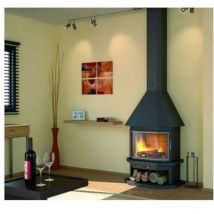 Focgrup - Cheminée de face avec porte en verre et cadre anthracite 18 Kw